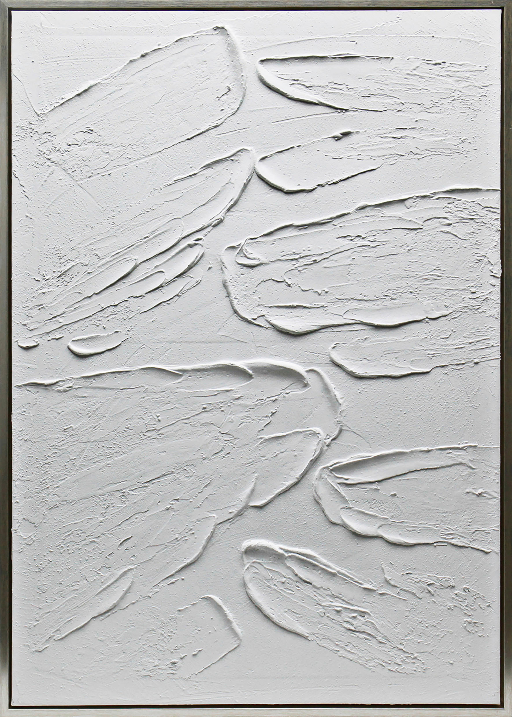 ÖLGEMÄLDE Abstraktes Weiss 70/100 cm  - Weiss/Silberfarben, Trend, Holzwerkstoff/Kunststoff (70/100cm) - Monee