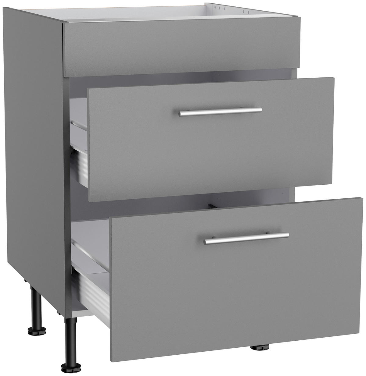 ECKKÜCHE 200/270 cm  in Grau  - Edelstahlfarben/Anthrazit, Basics, Holzwerkstoff/Metall (200/270cm) - Optifit