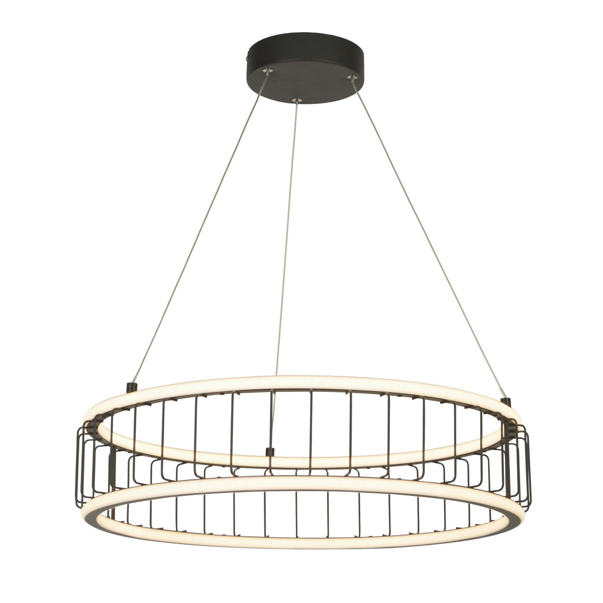 LED SVJETILJKA VISEĆA    57,5/13,5/150 cm    Cicolo Cage  - bijela/crna, Design, metal/plastika (57,5/13,5/150cm)