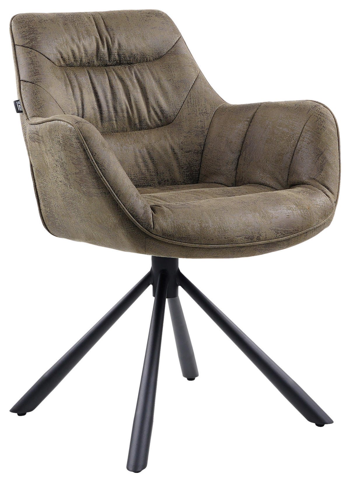 ARMLEHNSTUHL  in Eisen Struktur  - Schwarz/Grün, Design, Textil/Metall (62/83,5/63cm) - Hom`in