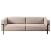 3-SITZER-SOFA Cord Taupe  - Taupe/Schwarz, Design, Textil/Metall (236/67/96cm) - Johann Jakob