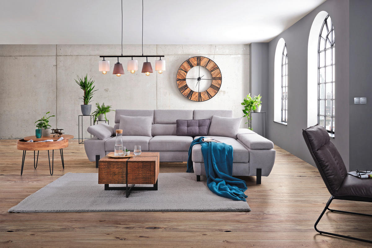 HÖRNSOFFA i vävt tyg grå  - ljusgrå/svart, Modern, metall/trämaterial (277/189cm) - MID.YOU