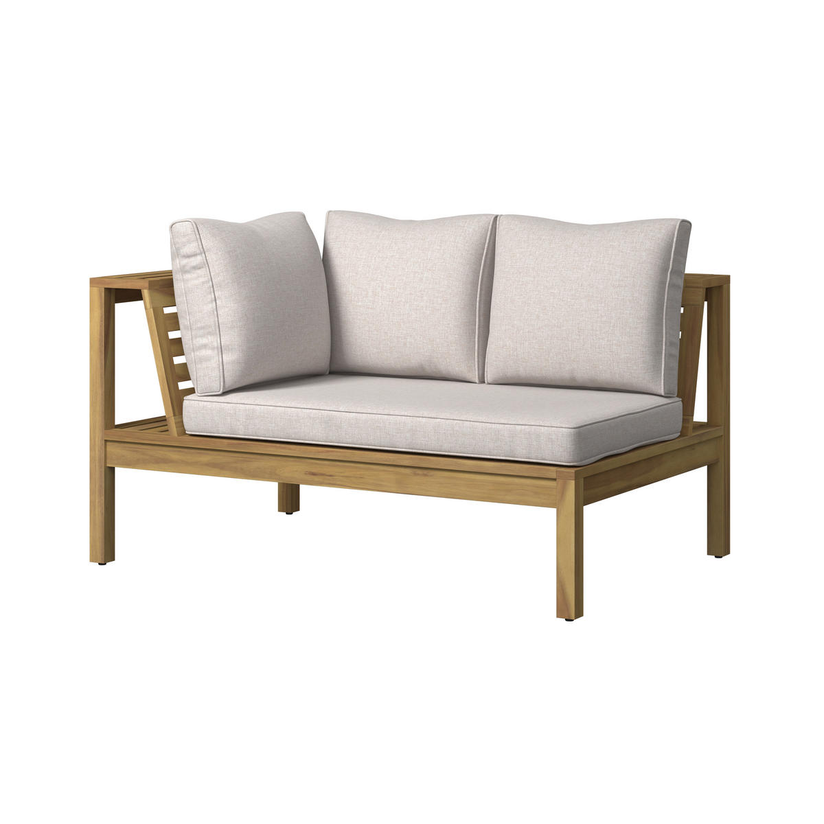 LOUNGEGARNITUR  240/160 cm  Akazie teilmassiv  - Akaziefarben/Grau, MODERN, Holz/Kunststoff (240/160cm) - Beldano