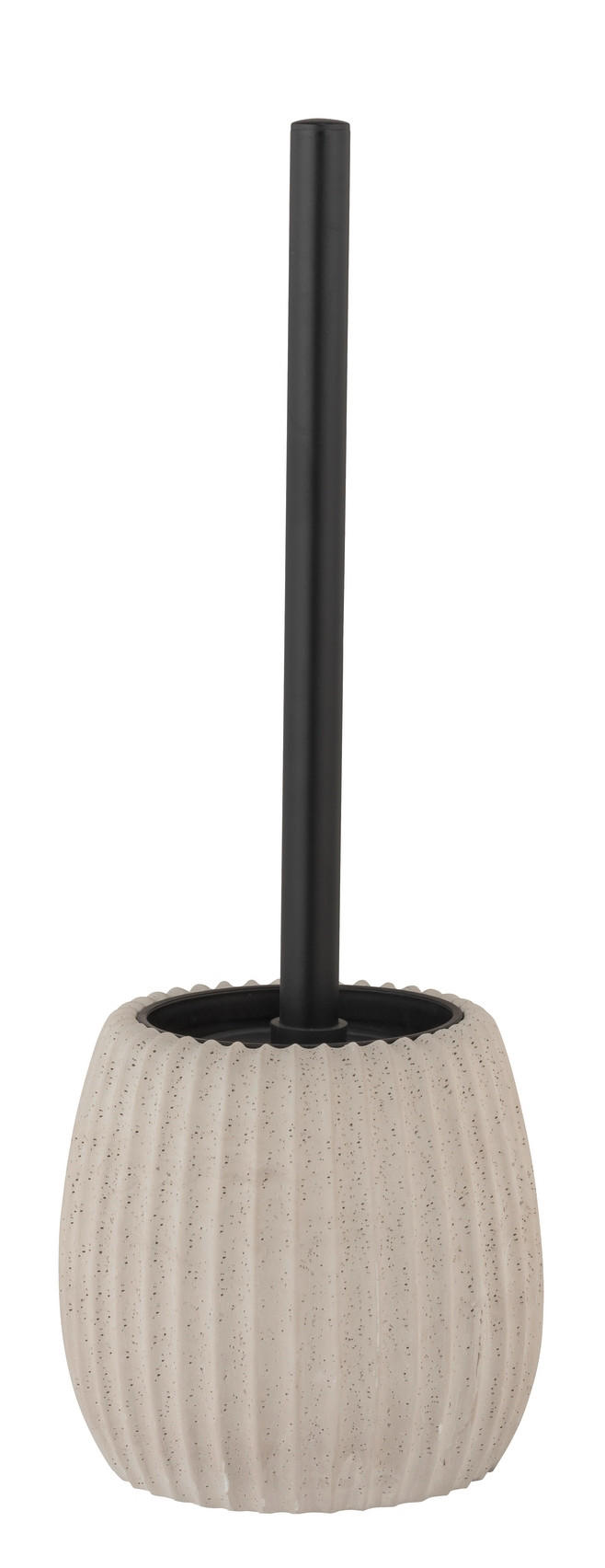WC-BÜRSTENGARNITUR - Hellgrau/Schwarz, Basics, Naturmaterialien/Kunststoff (12,5/37,5/12,5cm) - Wenko