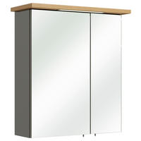 SPIEGELSCHRANK 60/72/20 cm  - Eichefarben/Grau, Design, Glas/Holzwerkstoff (60/72/20cm) - Xora