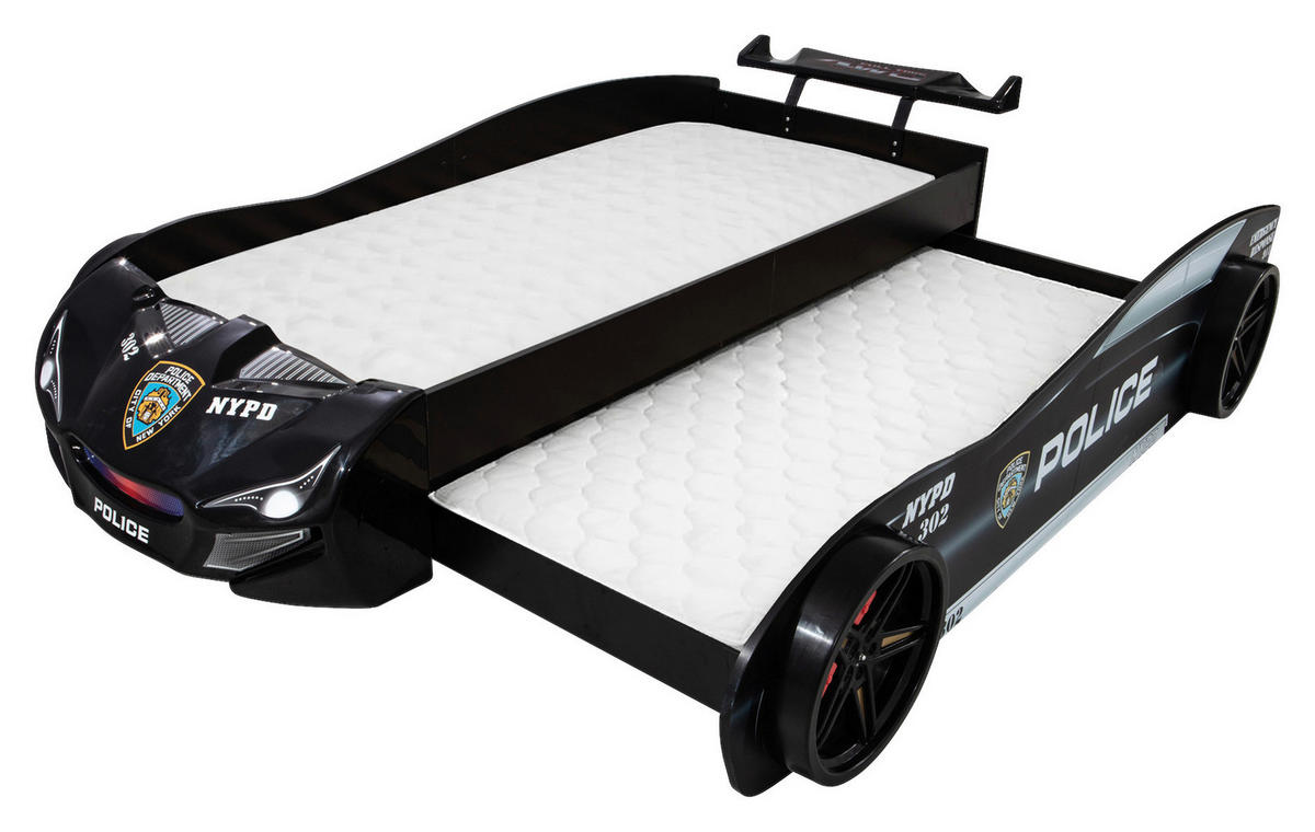 AUSZIEHBETT 90/200 cm  in Schwarz  - Schwarz/Braun, KONVENTIONELL, Holz/Holzwerkstoff (90/200cm) - Xora