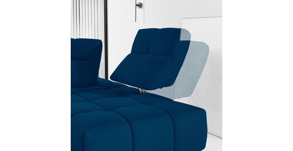 ECKSOFA in Struktur Blau 313/233 cm - Blau/Schwarz, Design, Kunststoff/Textil (313/233cm) - Emilio Belluti
