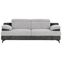 3-SITZER-SOFA Chenille Graphitfarben, Silberfarben  - Silberfarben/Schwarz, Design, Textil/Metall (225/80/104cm) - Livetastic