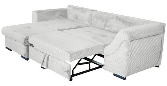 ECKSOFA  in Cord Hellgrau  - Hellgrau/Schwarz, KONVENTIONELL, Textil/Metall (168/258cm) - Carryhome