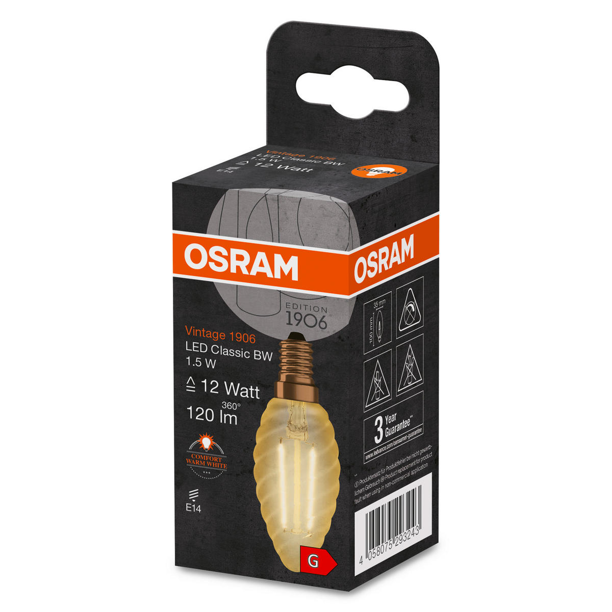 LED-LEUCHTMITTEL   E14 1,5 W 120 lm 2 Stück  - Goldfarben, Basics, Glas (3,5cm) - Osram
