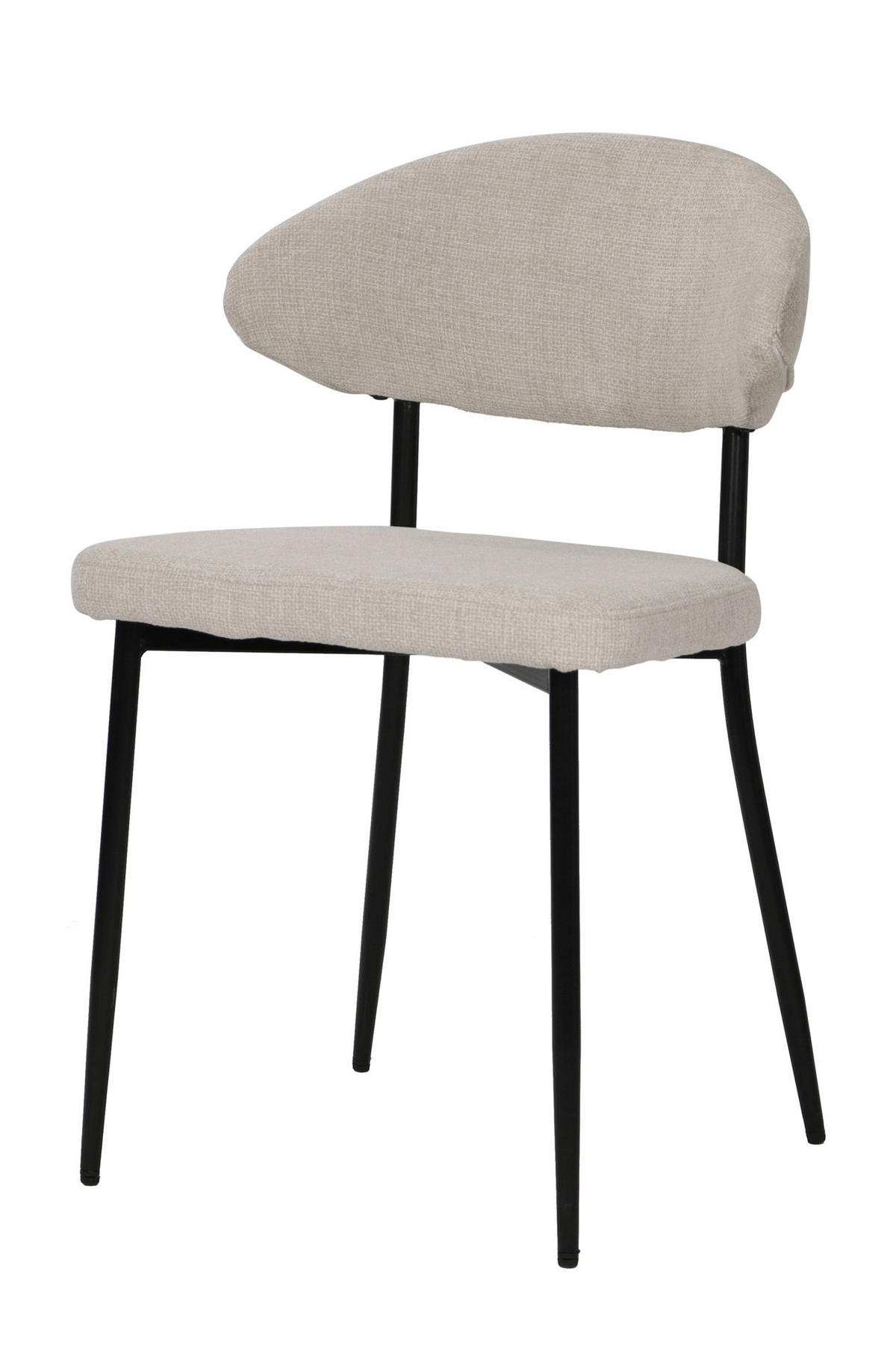 STUHL-SET 2 Stück  Struktur  Schwarz, Beige  - Beige/Schwarz, MODERN, Textil/Metall (56/82/53cm) - MID.YOU