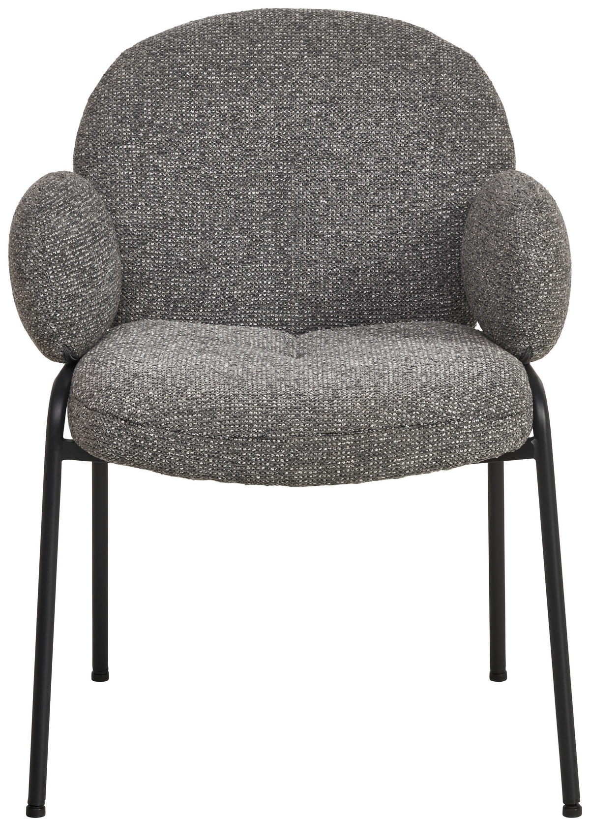 ARMLEHNSTUHL  in Eisen Leinenoptik  - Dunkelgrau/Schwarz, MODERN, Textil/Metall (60/81/61cm) - MID.YOU