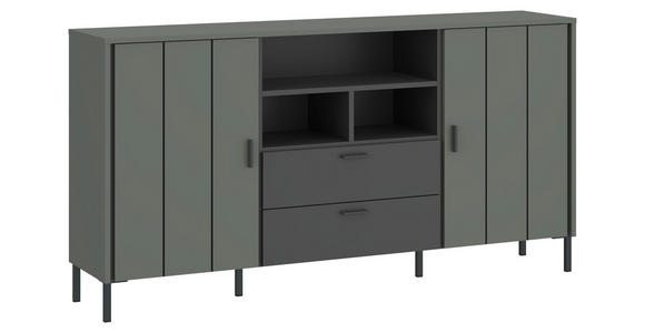 SIDEBOARD Anthrazit, Schlammfarben Einlegeböden  - Schlammfarben/Anthrazit, Design, Holzwerkstoff/Kunststoff (158,2/84,8/40cm) - Carryhome