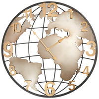 STENSKA URA  rjava, črna, zlate barve 76 cm  - zlate barve/črna, Basics, kovina (76cm) - Ambia Home