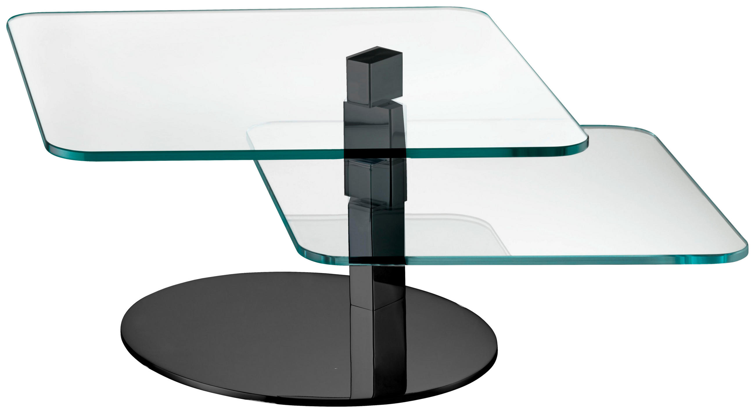 COUCHTISCH Sicherheitsglas, Flachglas, Klarglas 68/68/36 cm quadratisch Schwarz  - Schwarz, Design, Glas/Metall (68/68/36cm)