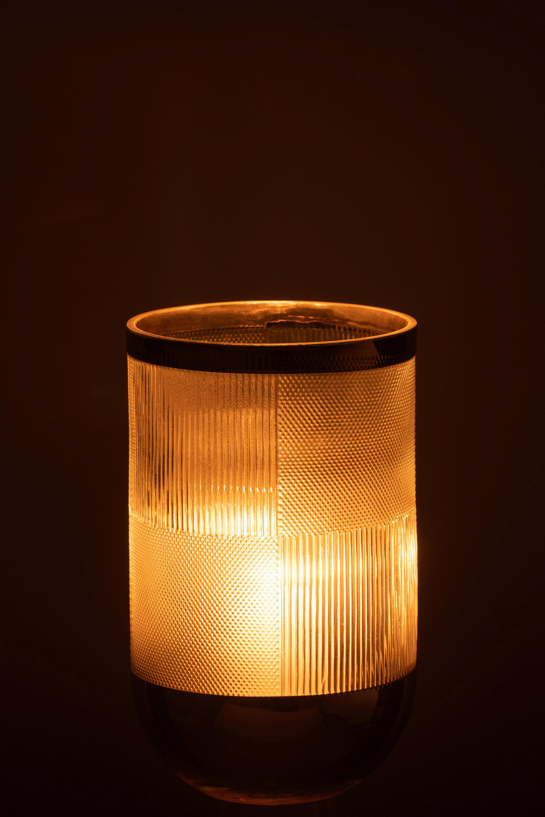 DEKOVASE  - Transparent/Goldfarben, Basics, Glas (13/13/21,5cm)