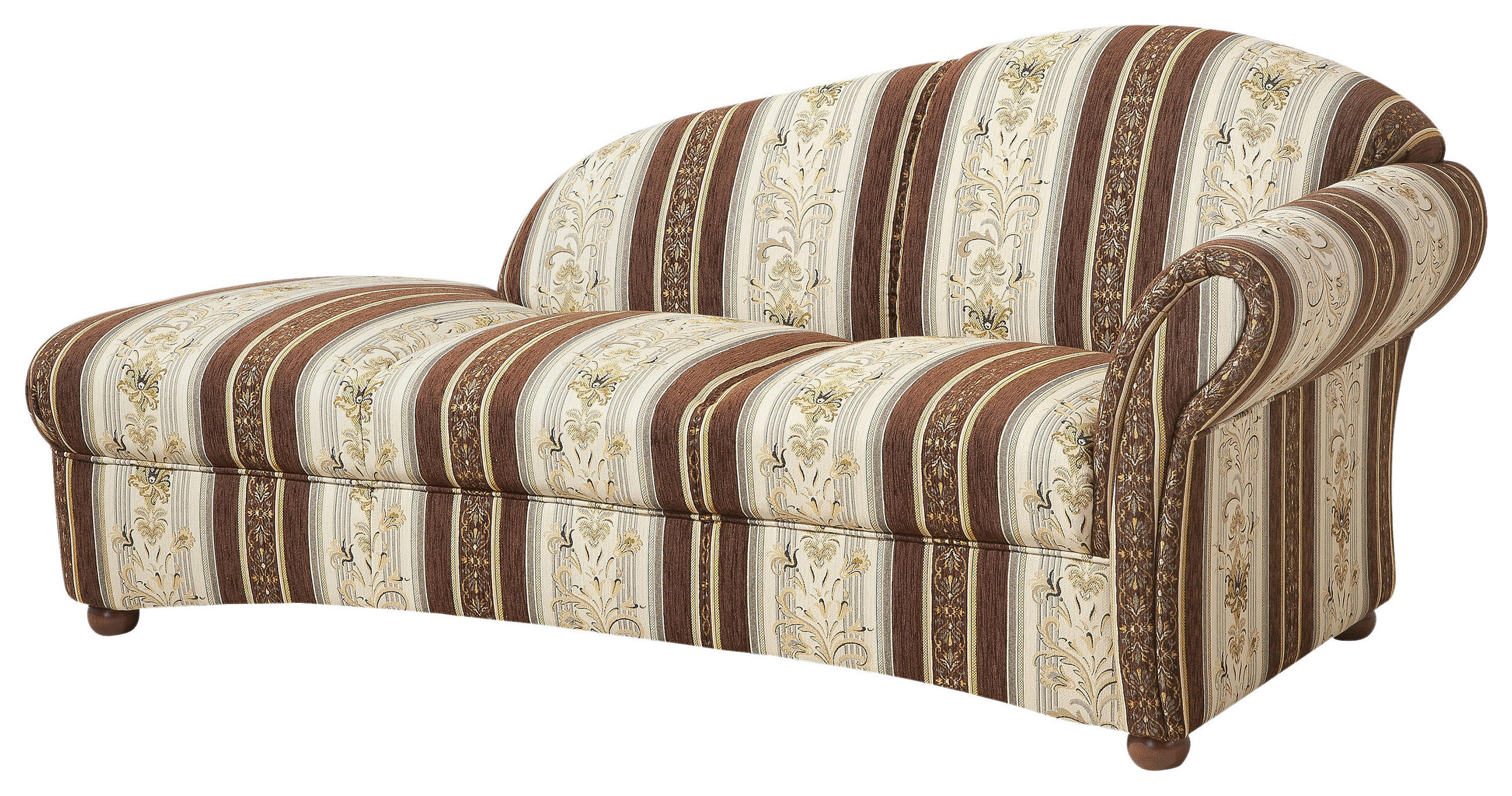 RÉCAMIERE Braun, Beige Chenille  - Beige/Nussbaumfarben, Design, Holz/Textil (191/83/81cm) - Max Winzer