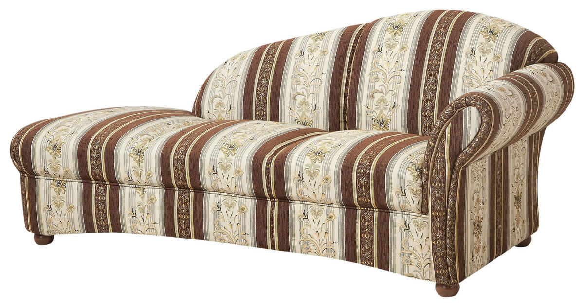 RÉCAMIERE in Chenille Braun, Beige  - Beige/Nussbaumfarben, Design, Holz/Textil (191/83/81cm) - Max Winzer