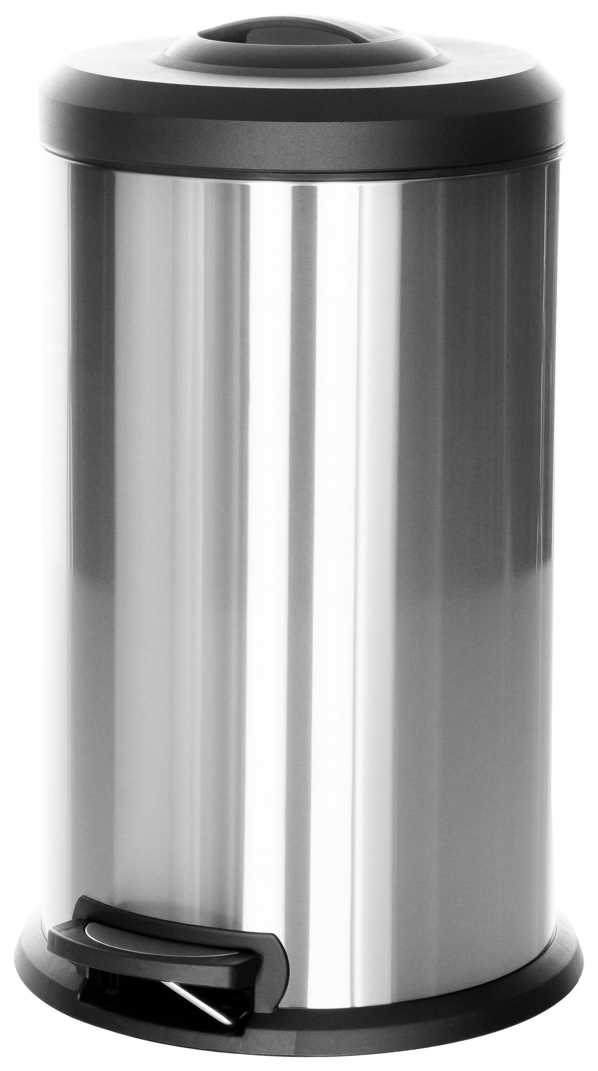 ABFALLSAMMLER 40 l  Metall  - Silberfarben/Schwarz, Basics, Kunststoff/Metall (38/62-96/38cm) - MID.YOU