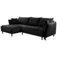 ECKSOFA Schwarz Chenille - Schwarz, KONVENTIONELL, Holz/Textil (160/290cm) - Carryhome