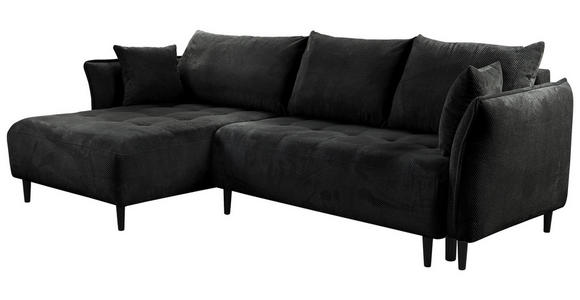 ECKSOFA Schwarz Chenille - Schwarz, KONVENTIONELL, Holz/Textil (160/290cm) - Carryhome