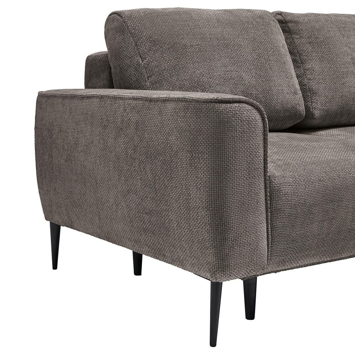HÖRNSOFFA i vävt tyg gråbrun  - gråbrun/svart, Modern, metall/textil (255/164cm) - MID.YOU