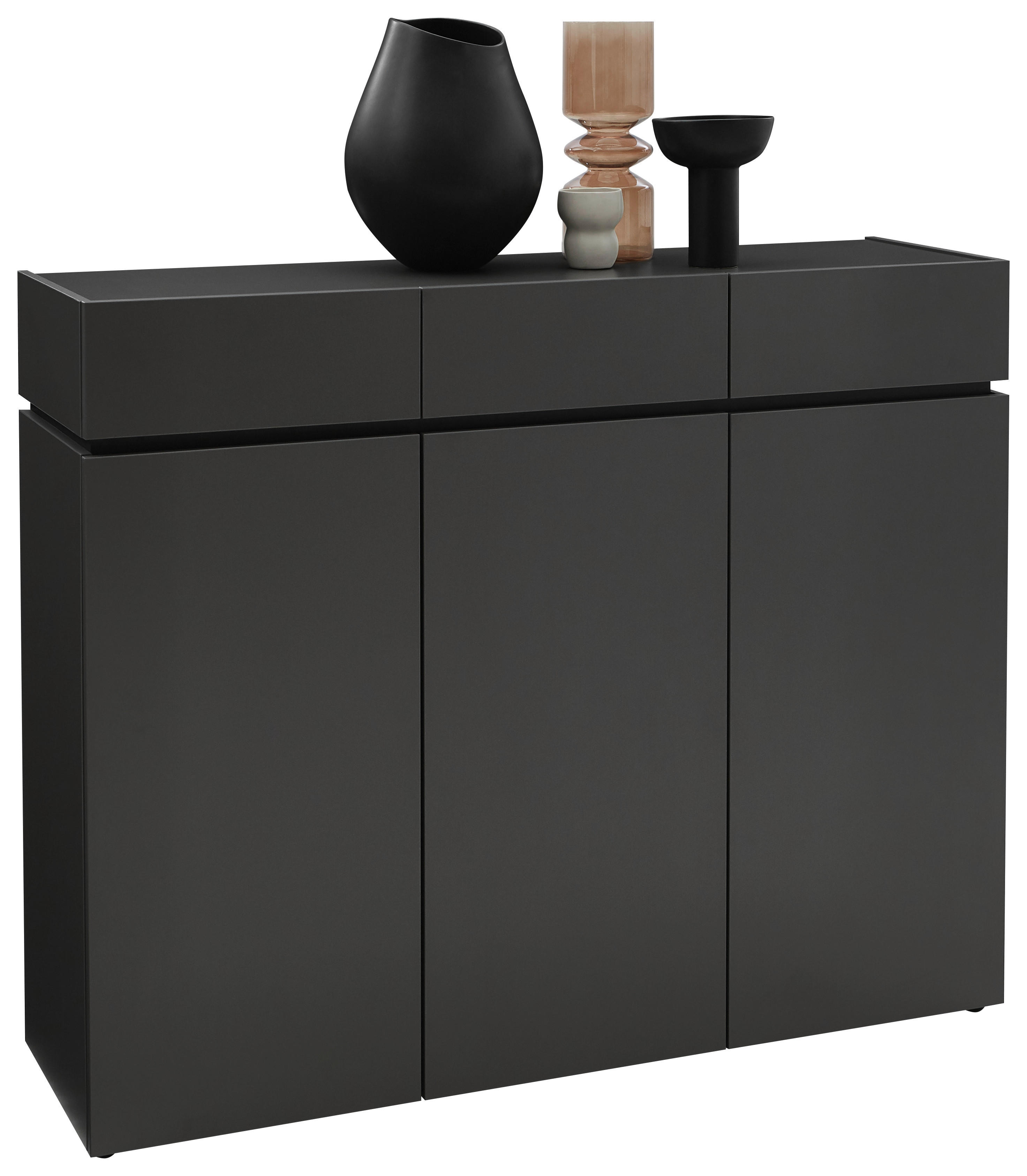 SIDEBOARD 135/111/40 cm  in Graphitfarben  - Schwarz/Graphitfarben, Design, Holzwerkstoff/Kunststoff (135/111/40cm) - Voleo