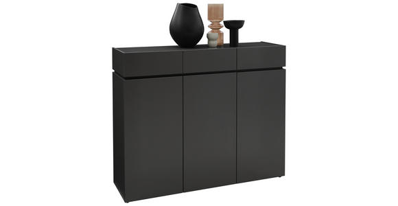 SIDEBOARD 135/111/40 cm  in Graphitfarben  - Schwarz/Graphitfarben, Design, Holzwerkstoff/Kunststoff (135/111/40cm) - Voleo