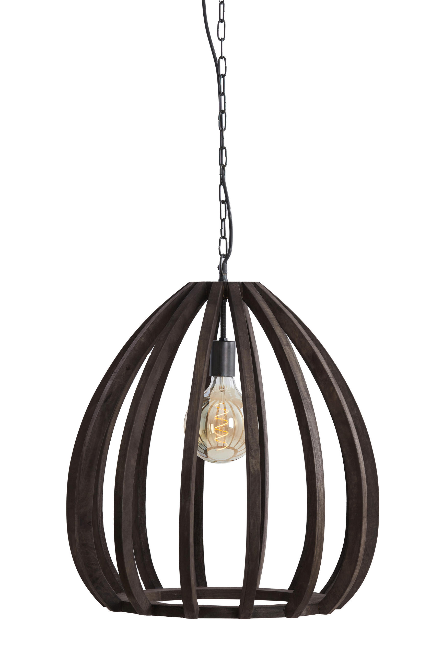 HÄNGELEUCHTE Barsia 50/50/54 cm   - Dunkelbraun, Design, Holz (50/50/54cm) - Light & Living
