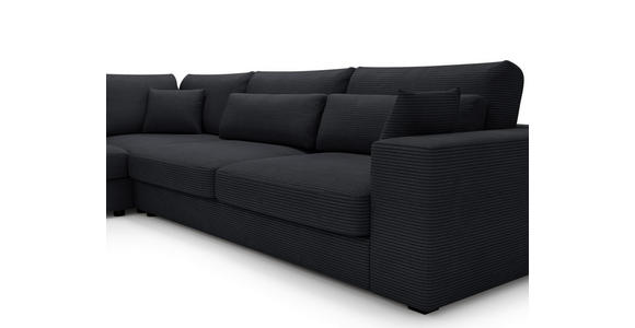 ECKSOFA in Cord Schwarz  - Schwarz, KONVENTIONELL, Kunststoff/Textil (250/314cm) - Carryhome