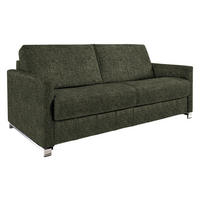 SCHLAFSOFA in Flachgewebe Olivgrün  - Chromfarben/Olivgrün, Design, Textil/Metall (185/84/100cm) - Bali