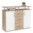 KOMMODE Weiß, Eichefarben - Eichefarben/Silberfarben, KONVENTIONELL, Holzwerkstoff/Kunststoff (116/90/38cm) - Boxxx KOMMODE Weiß, Eichefarben - Eichefarben/Silberfarben, KONVENTIONELL, Holzwerkstoff/Kunststoff (116/90/38cm) - Boxxx