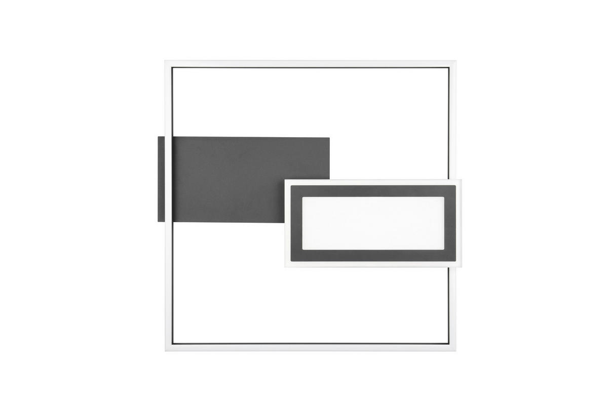 LED-DECKENLEUCHTE     - Weiss/Schwarz, Design, Kunststoff/Metall (53/4.5/50cm)