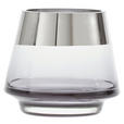 WINDLICHT Grau, Silberfarben, Chromfarben 10/9 cm  - Chromfarben/Silberfarben, LIFESTYLE, Glas (10/9cm) - Ambia Home