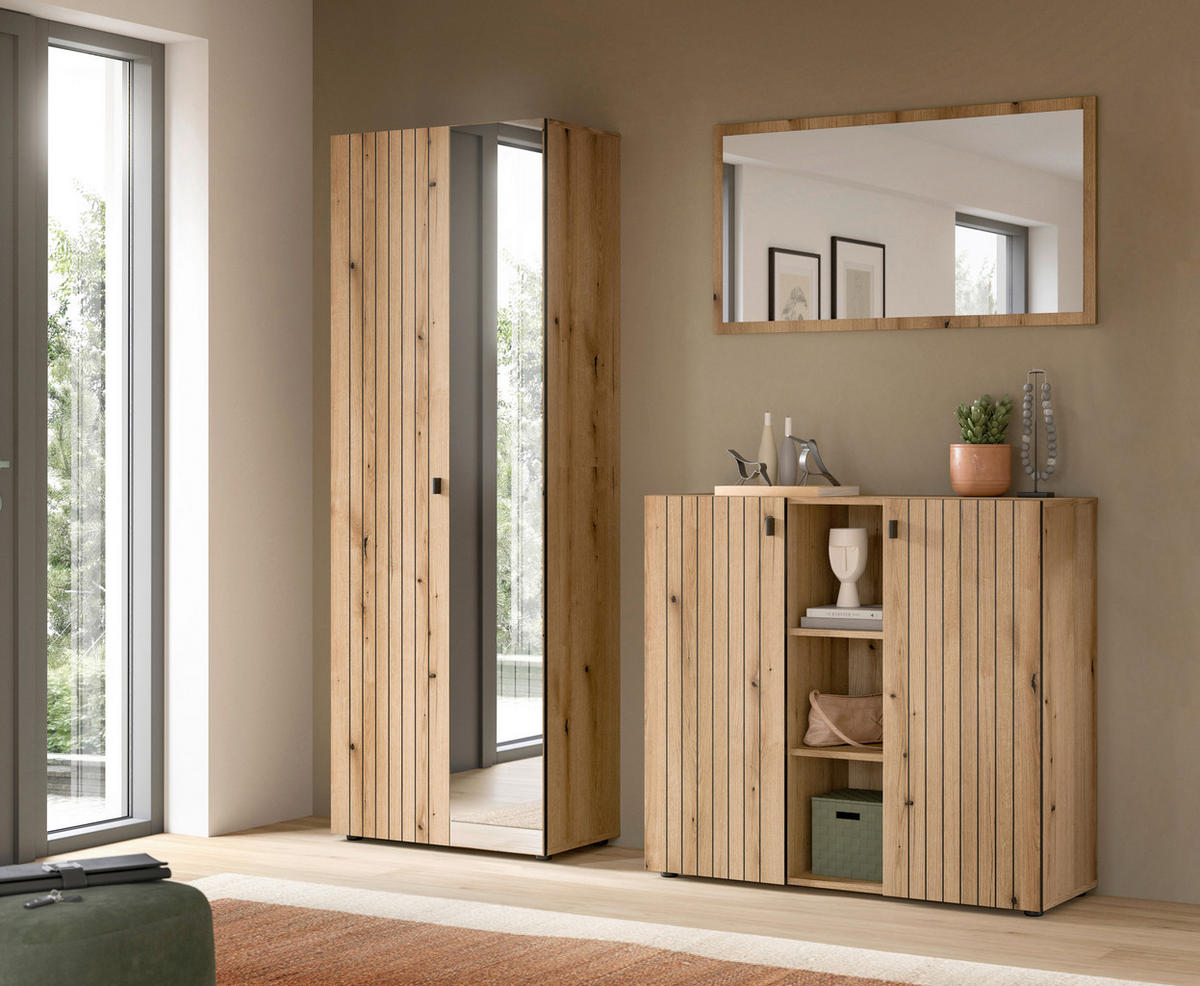 GARDEROBE 3-teilig  in 191/192/37 cm  - Eichefarben, Design, Holzwerkstoff (191/192/37cm) - MID.YOU