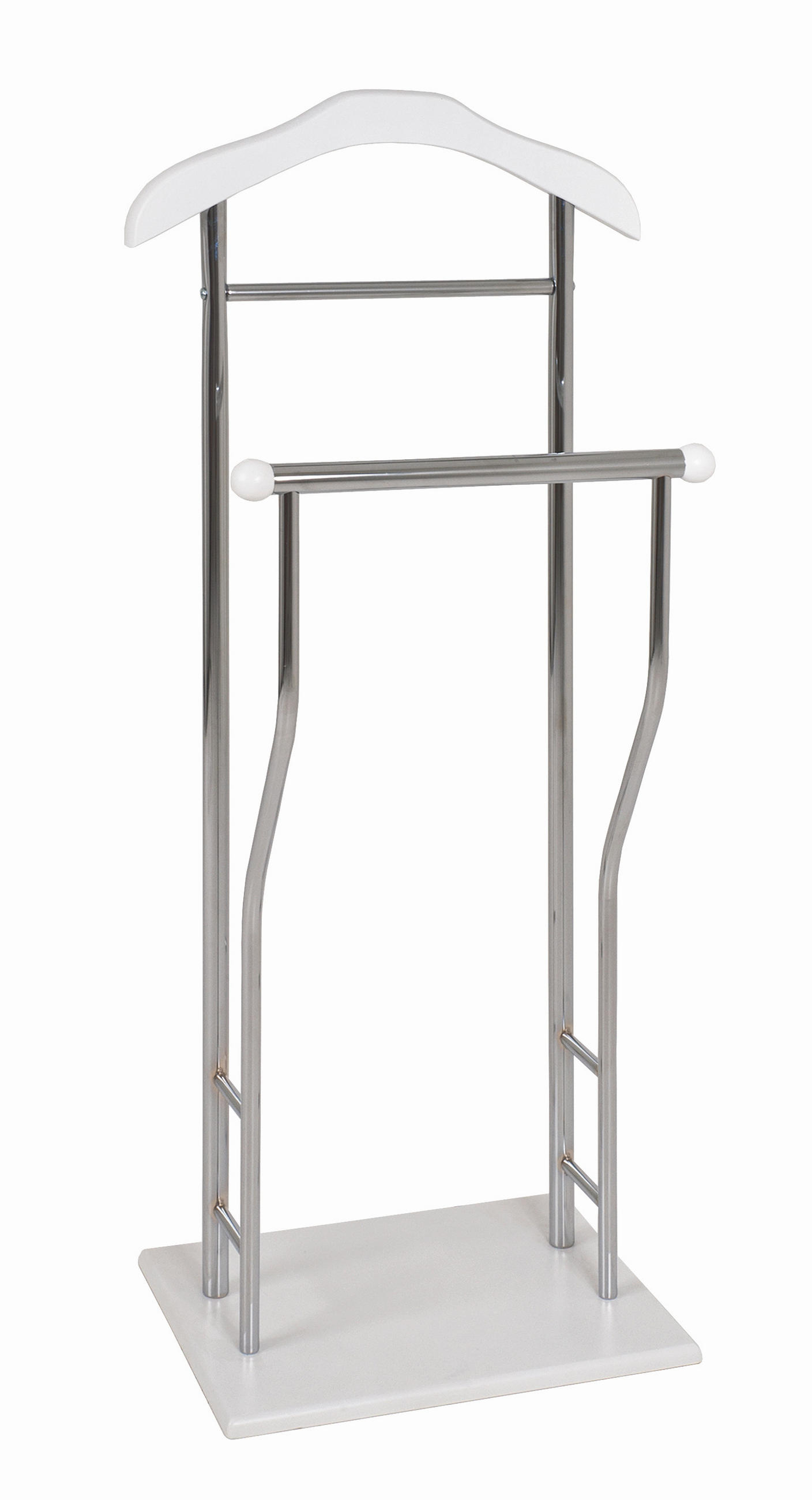 HERRENDIENER Weiß, Chromfarben  - Chromfarben/Weiß, Basics, Holzwerkstoff/Metall (45/110/30cm)