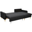 ECKSOFA in Flachgewebe Schwarz  - Eiche Wotan/Schwarz, KONVENTIONELL, Holz/Textil (255/157cm) - Carryhome