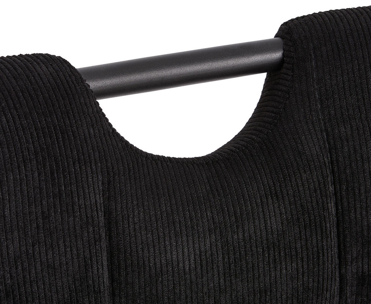 SCHWINGSTUHL  in Eisen Cord  - Schwarz, MODERN, Textil/Metall (49/98/61cm) - Livetastic