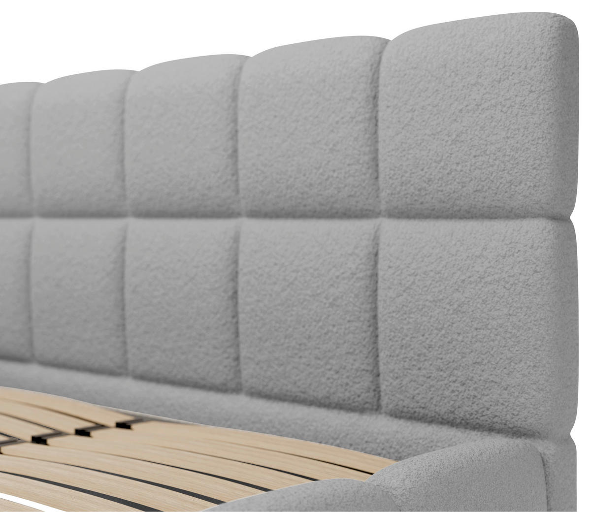 POLSTERBETT Cloudy Bettkasten, Lattenrost 140/200 cm  in Grau  - Schwarz/Grau, Design, Holz/Textil (140/200cm) - Boxxx