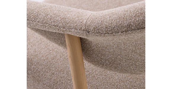 ARMLEHNSTUHL in Flachgewebe - Sandfarben/Eichefarben, KONVENTIONELL, Holz/Textil (63/81/63cm) - Ambia Home