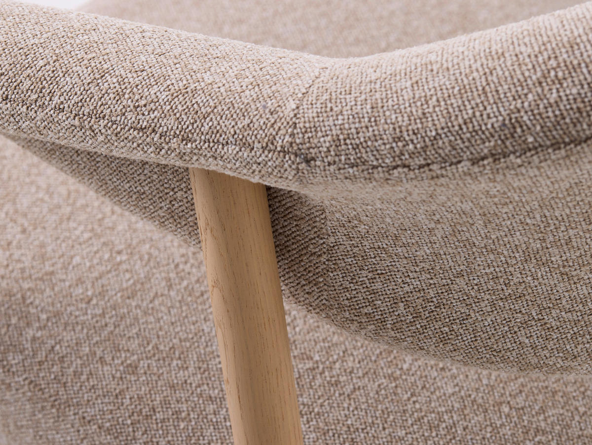 ARMLEHNSTUHL  in Flachgewebe  - Sandfarben/Eichefarben, KONVENTIONELL, Holz/Textil (63/81/63cm) - Ambia Home