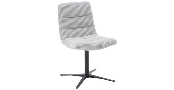 STUHL - Hellgrau/Schwarz, Design, Textil/Metall (52/88/66cm) - Dieter Knoll