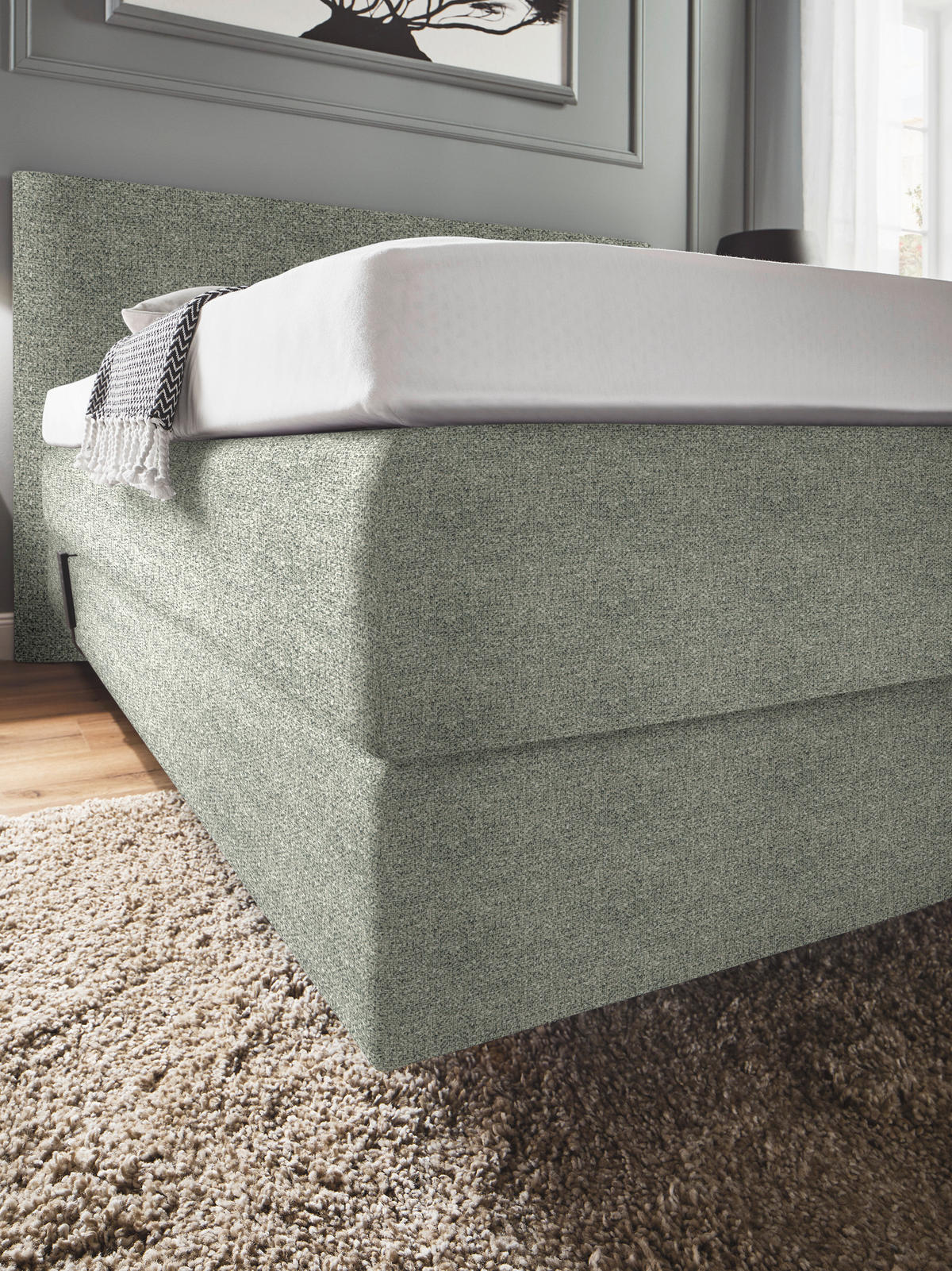 BOXSPRINGBETT 200/200 cm  in Beige  - Beige, KONVENTIONELL, Holz/Textil (200/200cm) - Dieter Knoll