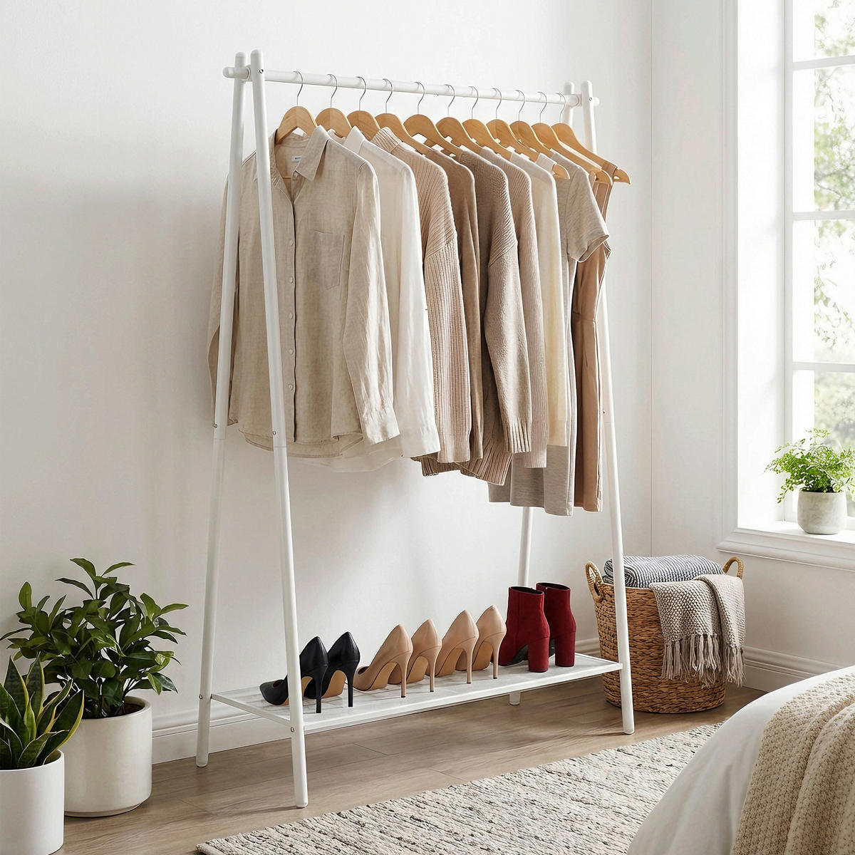 KLEIDERSTÄNDER in Weiß 92,5/153/33,5 cm   - Weiß, Trend, Metall (92,5/153/33,5cm) - Boxxx