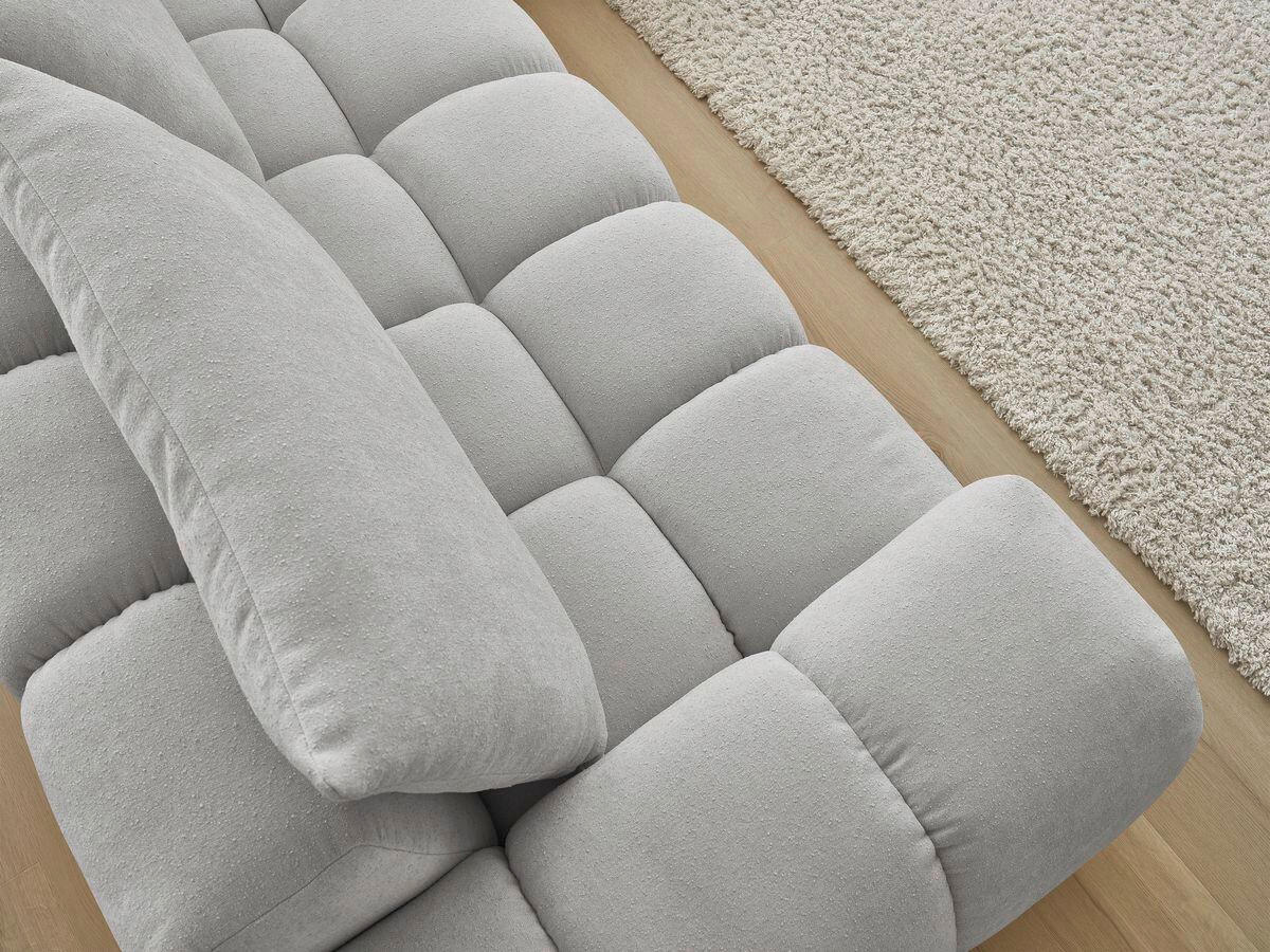 ECKSOFA Ottomane rechts  EVEREST Hellgrau Struktur  - Hellgrau/Schwarz, MODERN, Kunststoff/Textil (352/210cm) - Livetastic