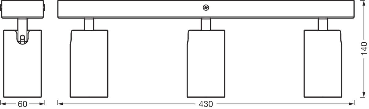 LED-DECKENLEUCHTE 43/6/14 cm   - Schwarz, Basics, Metall (43/6/14cm) - Osram