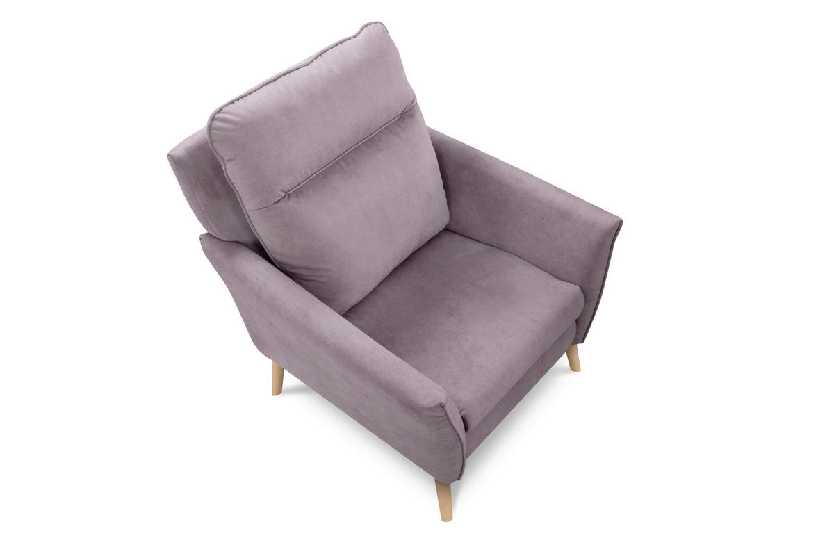 SESSEL in Mikrofaser Rosa  - Buchefarben/Rosa, Design, Holz/Textil (88/110/92cm) - Livetastic