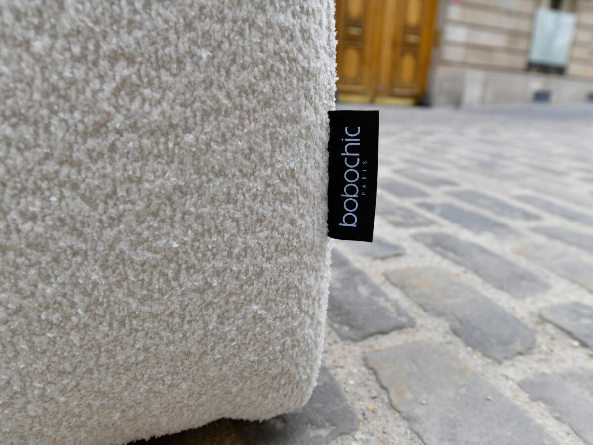 ECKSOFA  ANNECY Weiß Bouclé  - Schwarz/Weiß, MODERN, Kunststoff/Textil (170/262cm)
