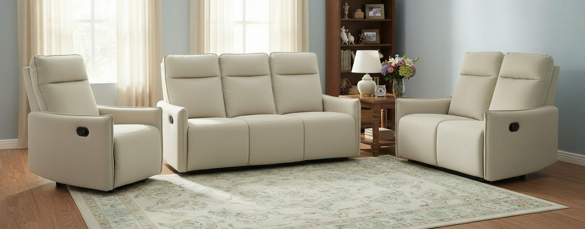 SJEDEĆA GARNITURA tekstil  bež   - bež, Konvencionalno, tekstil/metal (72/102/85.5cm) - P & B