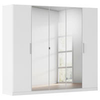 DREHTÜRENSCHRANK 226/197/54 cm,  in Weiß, 5-türig  - Alufarben/Weiß, KONVENTIONELL, Glas/Holzwerkstoff (226/197/54cm) - home24